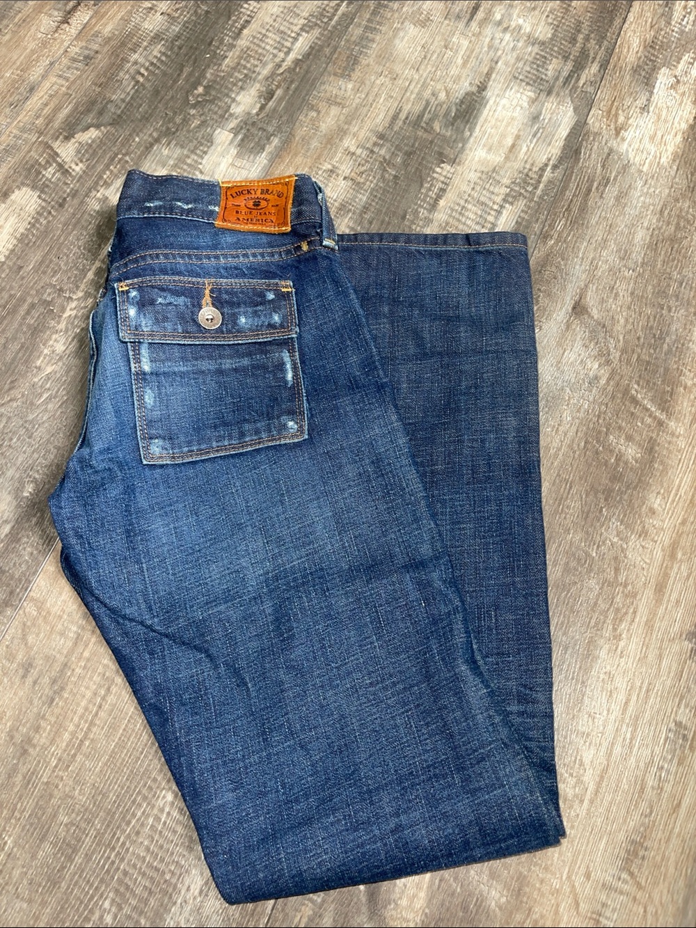 Lucky Brand Women's Dark Blue Slim Straight Cargo Jeans